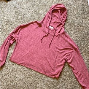 Altar’d State cropped salmon pink hoodie